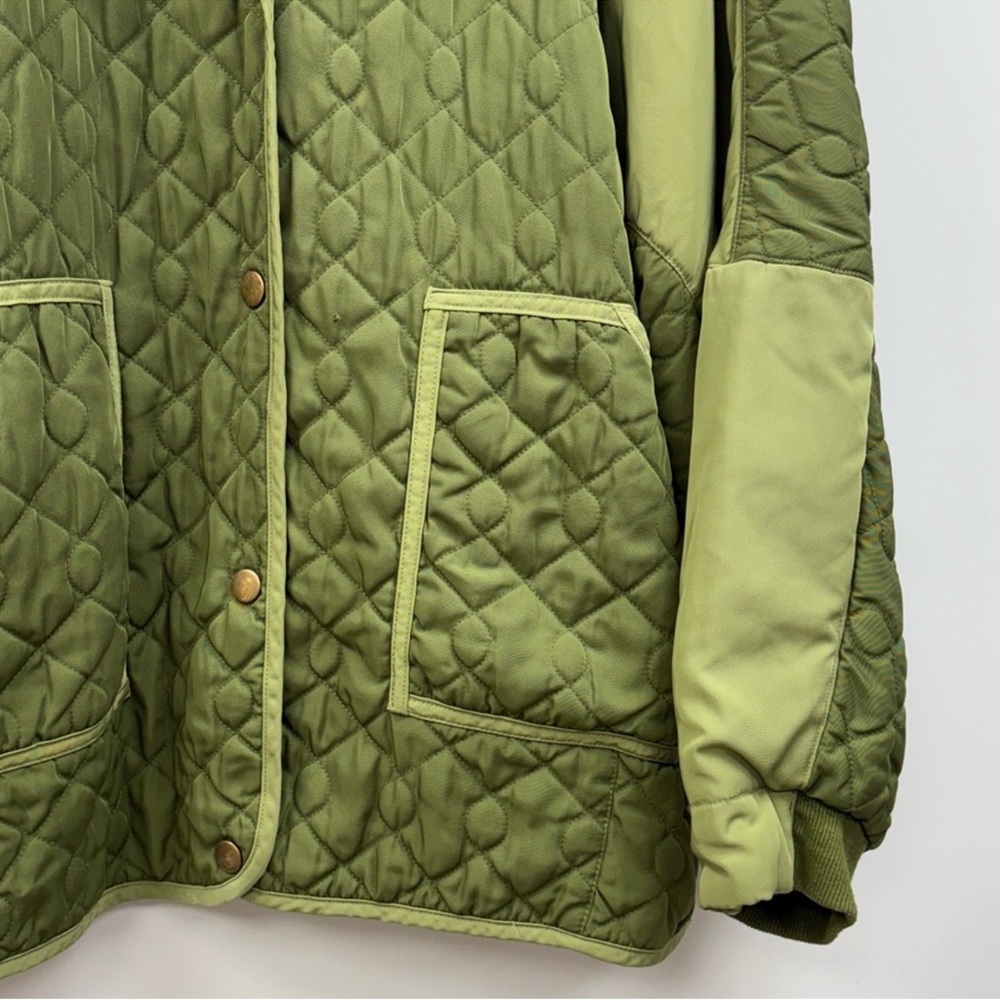 Anthropologie Pilcro green Quilted jacket Coat Sz large - Picture 9 of 15